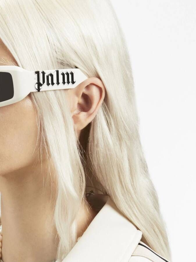Palm Angels Eyewear Kerman zonnebril met logoprint Wit