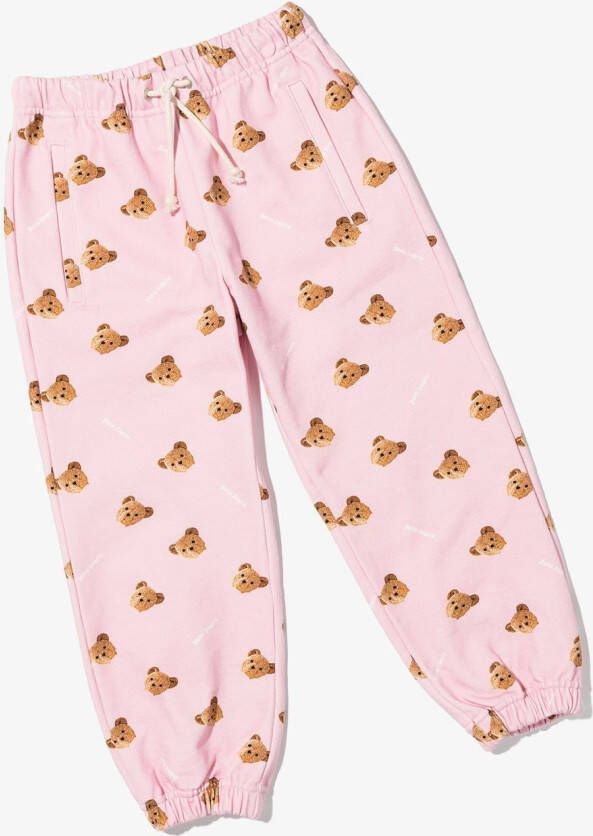 Palm Angels Kids Broek met teddybeerprint Roze