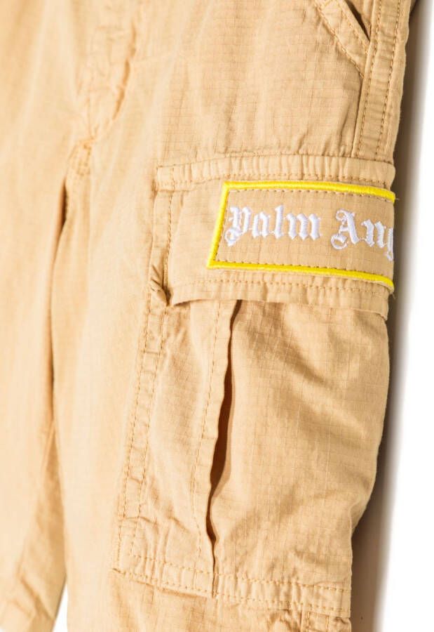 Palm Angels Kids Shorts van katoenmix Bruin
