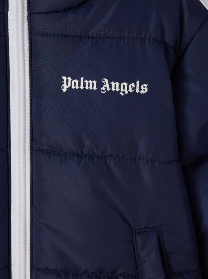 Palm Angels Kids Donsjack met geborduurd logo Blauw