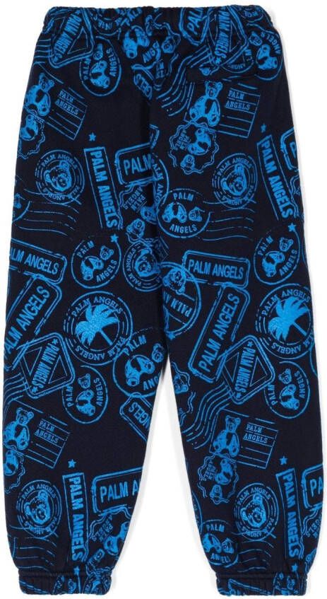 Palm Angels Kids Trainingsbroek met grafische print Blauw