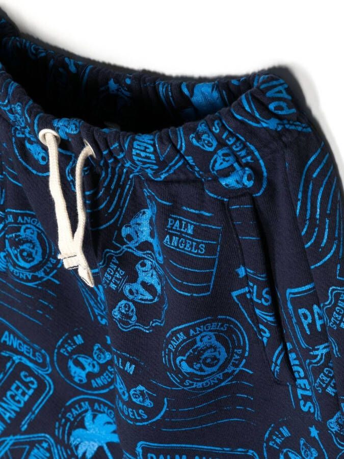 Palm Angels Kids Trainingsbroek met grafische print Blauw