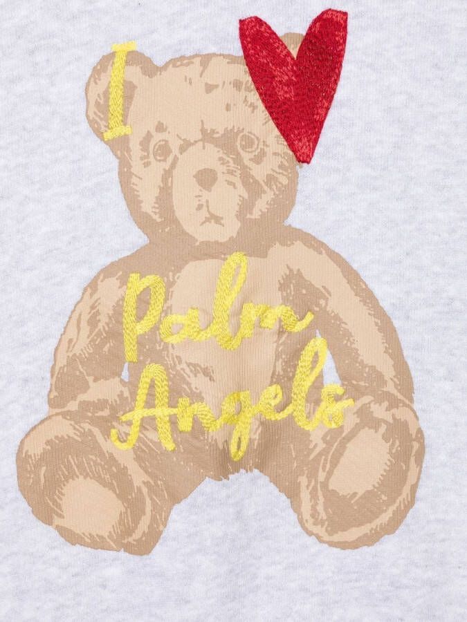 Palm Angels Kids Hoodie met geborduurd logo Grijs