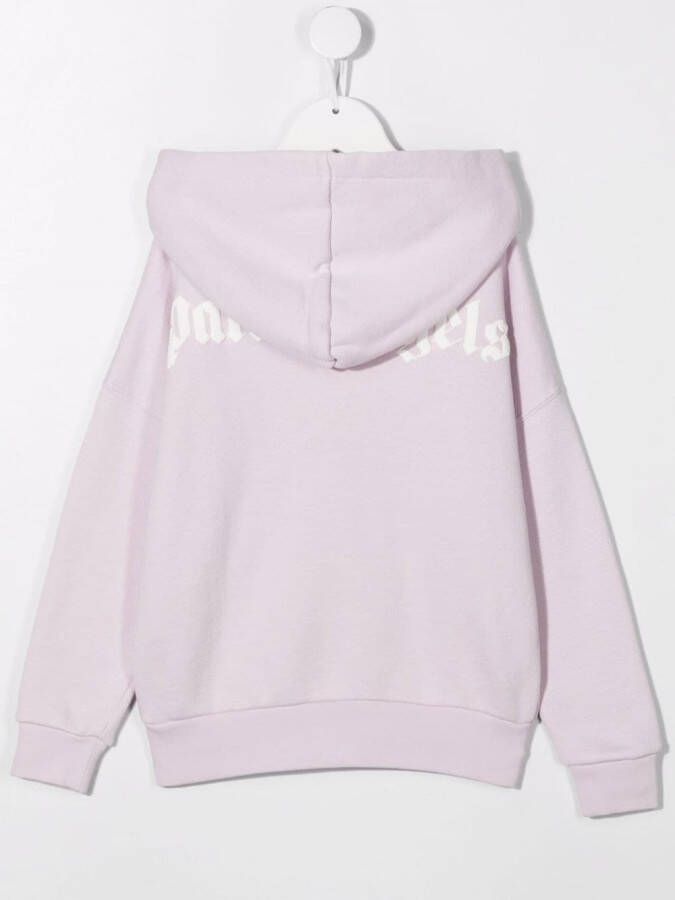 Palm Angels Kids Hoodie met logoprint Paars