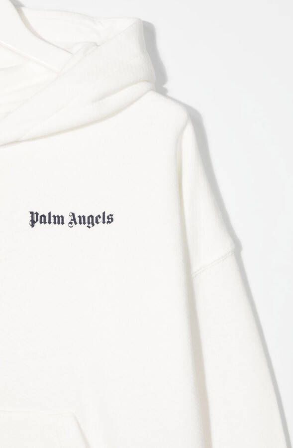 Palm Angels Kids Hoodie met logoprint Wit