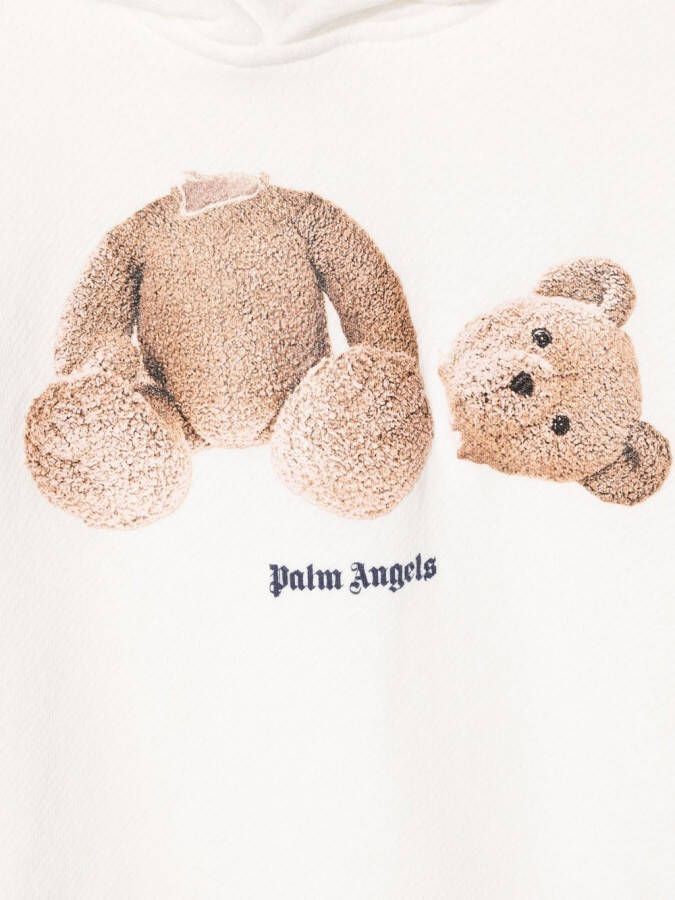 Palm Angels Kids Hoodie met print Wit