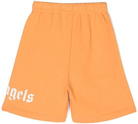 Palm Angels Kids Shorts met logoprint Oranje