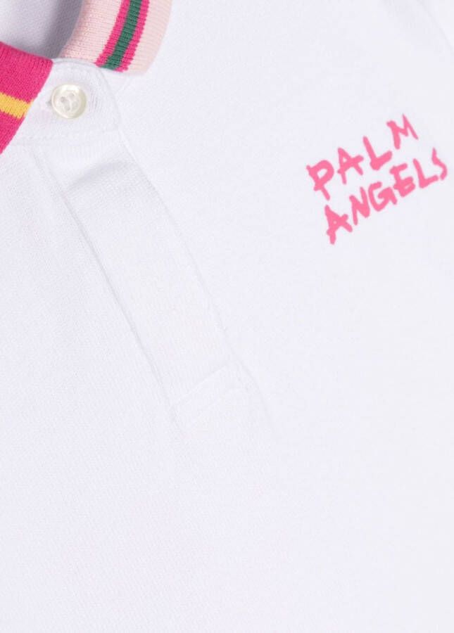 Palm Angels Kids Poloshirt met logoprint Wit
