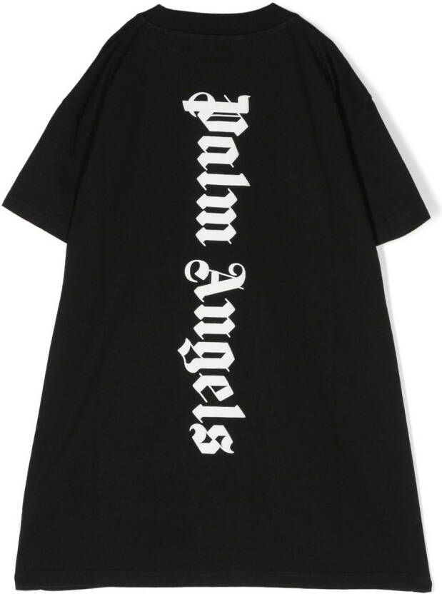 Palm Angels Kids Jurk met logoprint Zwart