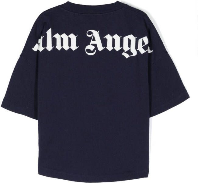 Palm Angels Kids T-shirt met logoprint Blauw