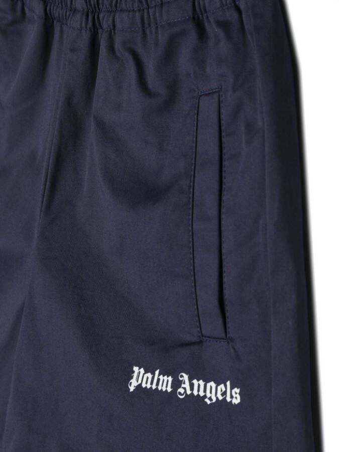 Palm Angels Kids Shorts met logoprint Blauw