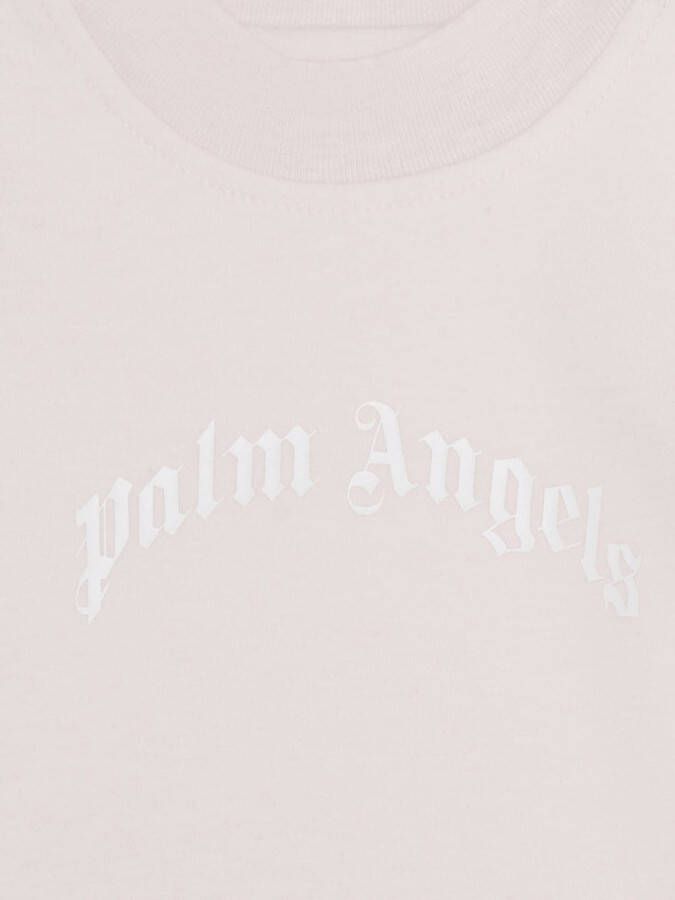 Palm Angels Kids Katoenen romper met logoprint Roze