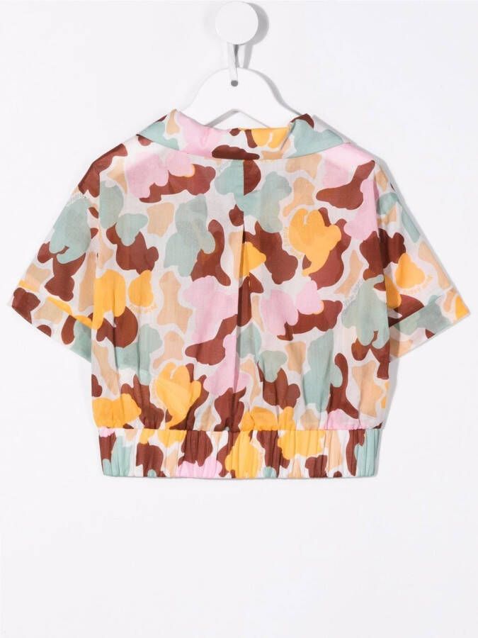 Palm Angels Kids Shirt met camouflageprint Groen