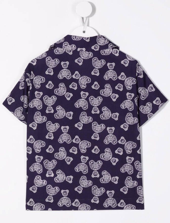 Palm Angels Kids Shirt met teddybeerprint Blauw