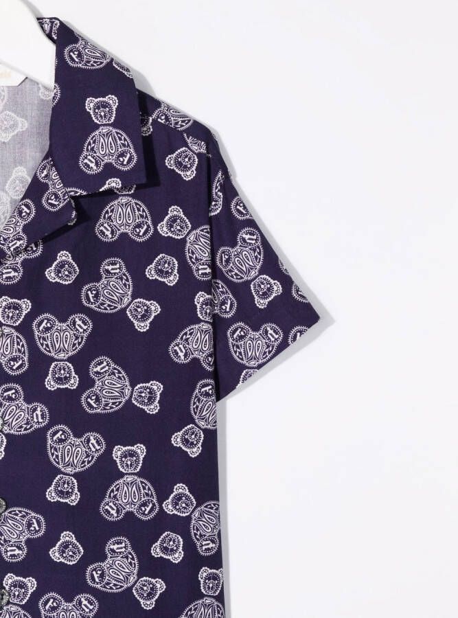 Palm Angels Kids Shirt met teddybeerprint Blauw
