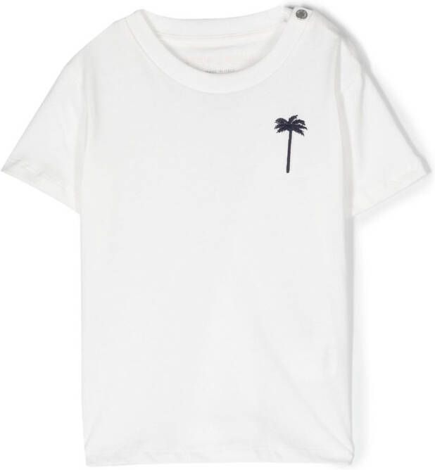 Palm Angels Kids Katoenen T-shirt Blauw