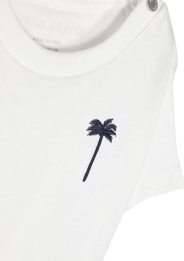 Palm Angels Kids Katoenen T-shirt Blauw