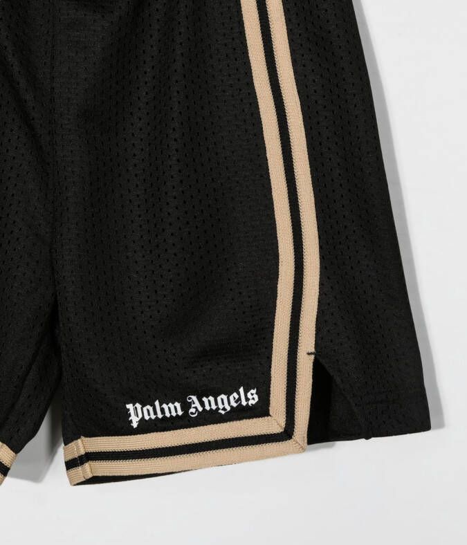 Palm Angels Kids Shorts met logoprint Zwart