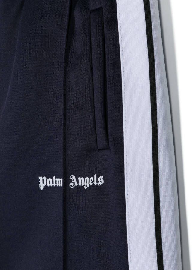 Palm Angels Kids Shorts met logoprint Blauw