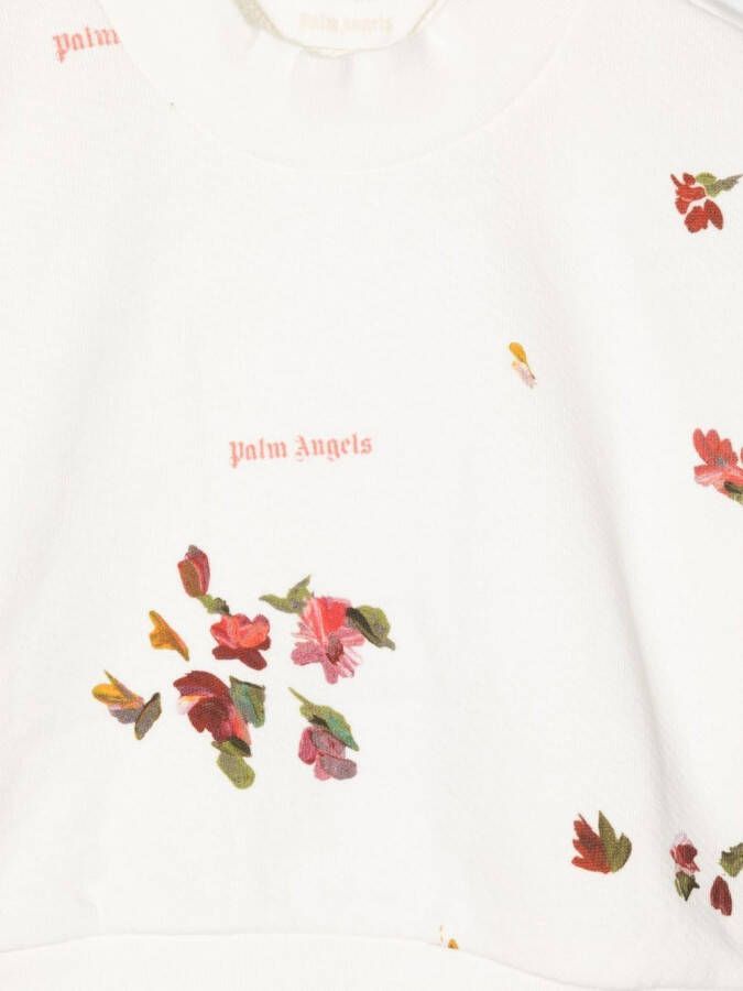 Palm Angels Kids Sweater met bloemenprint Wit