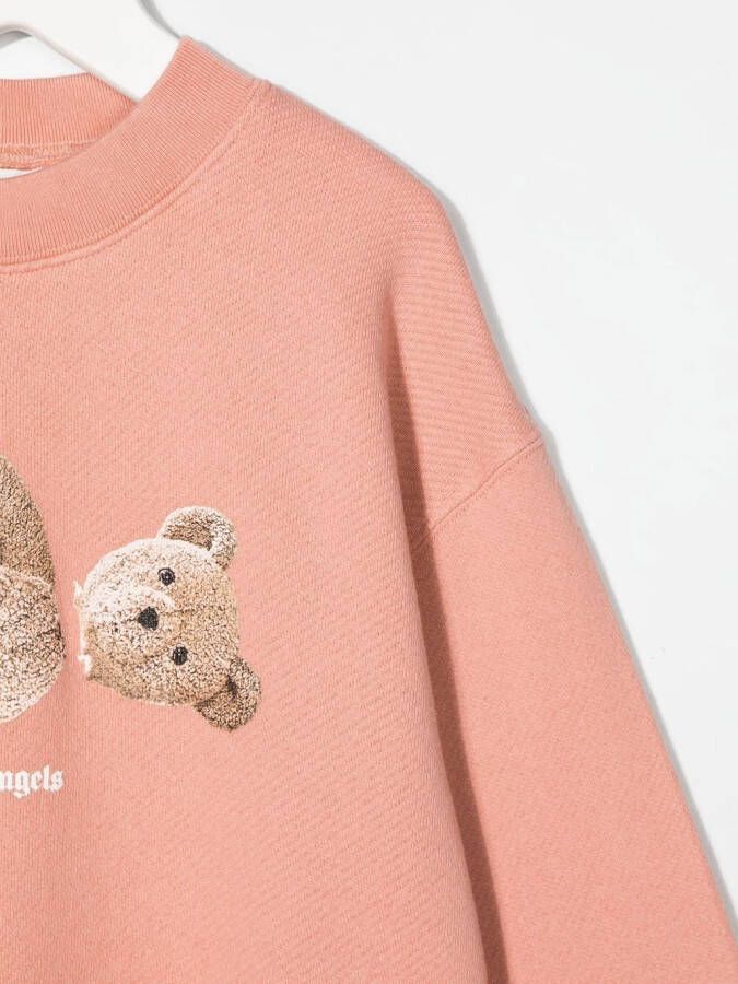 Palm Angels Kids Sweater met teddybeerprint Roze