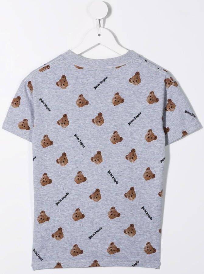 Palm Angels Kids T-shirt met beerpatroon Grijs