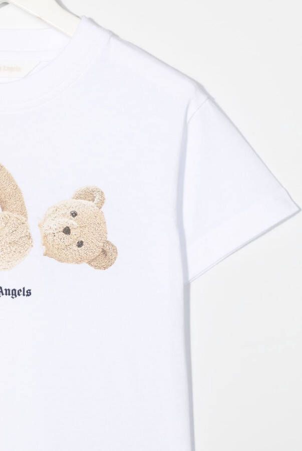 Palm Angels Kids T-shirt met beerprint Wit