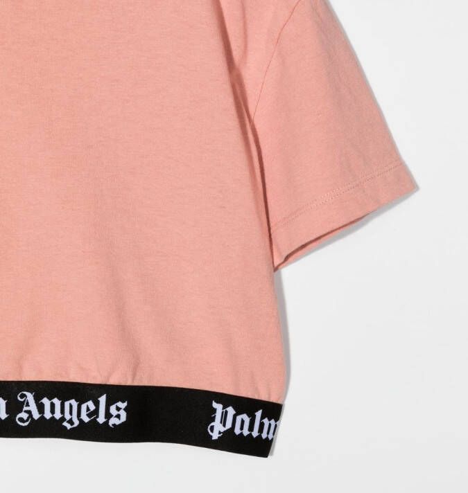 Palm Angels Kids T-shirt met logo taille Roze