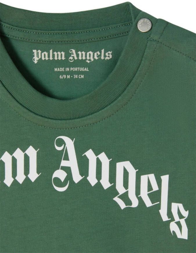 Palm Angels Kids T-shirt met logoprint Groen