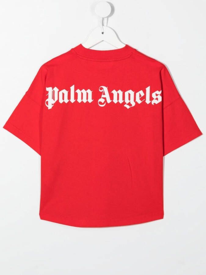 Palm Angels Kids T-shirt met logoprint Rood