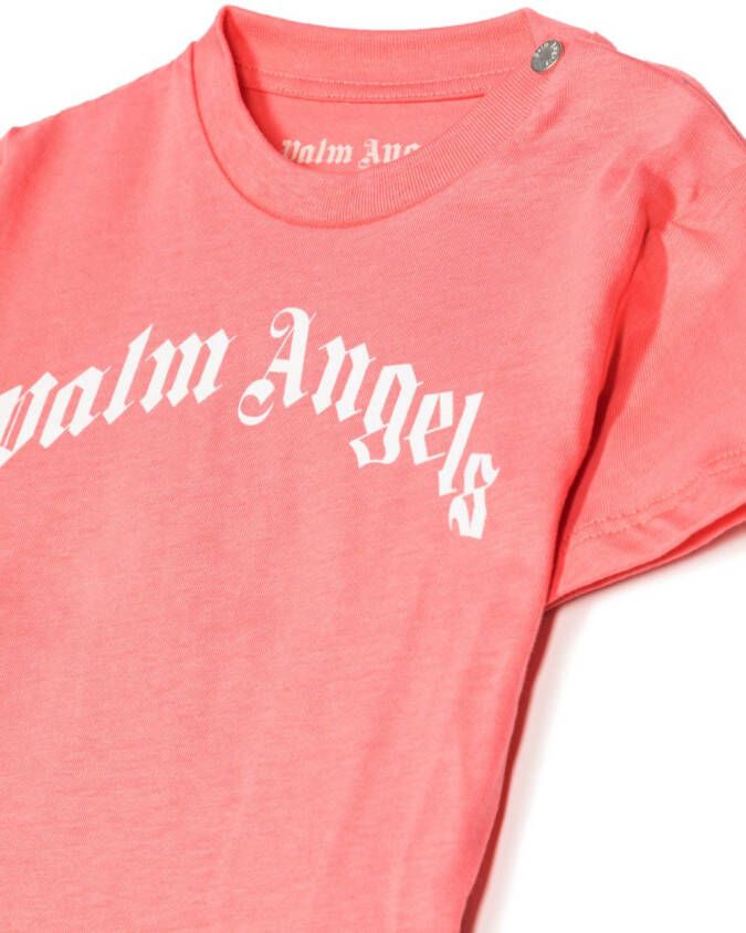 Palm Angels Kids T-shirt met logoprint Wit