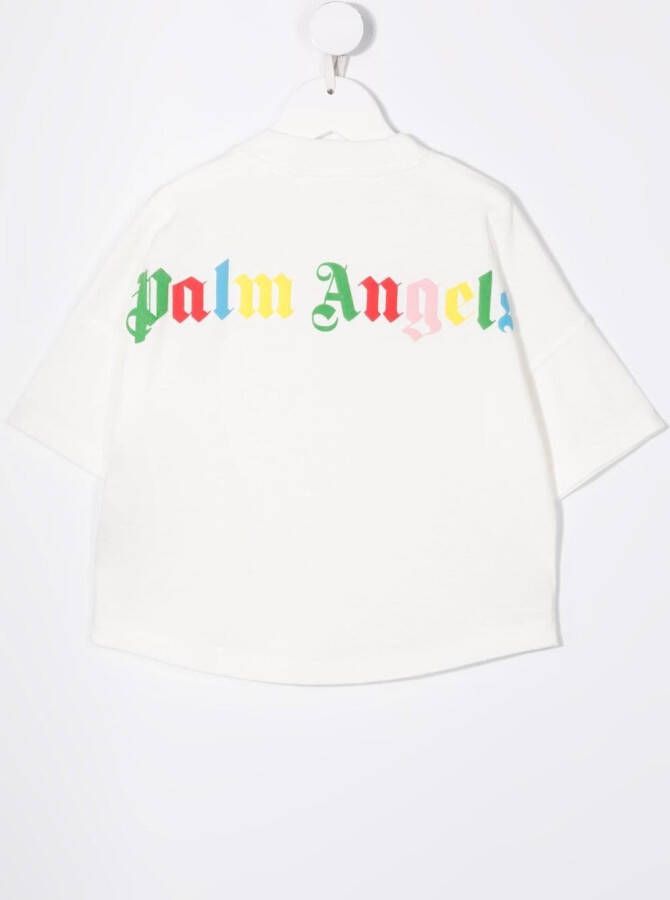 Palm Angels Kids T-shirt met logoprint Wit