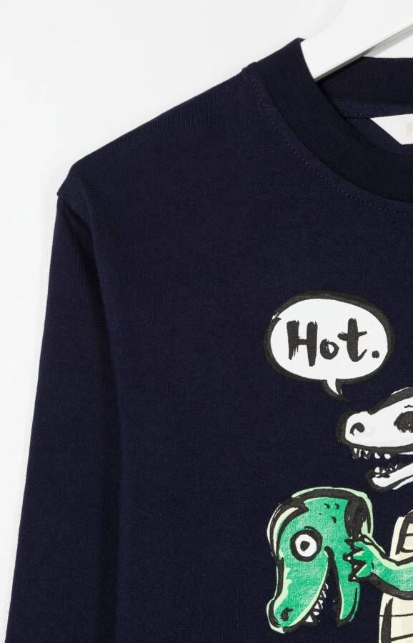 Palm Angels Kids T-shirt met print Blauw