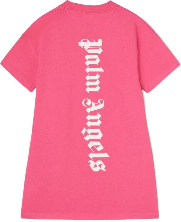 Palm Angels Kids T-shirtjurk met logoprint Roze