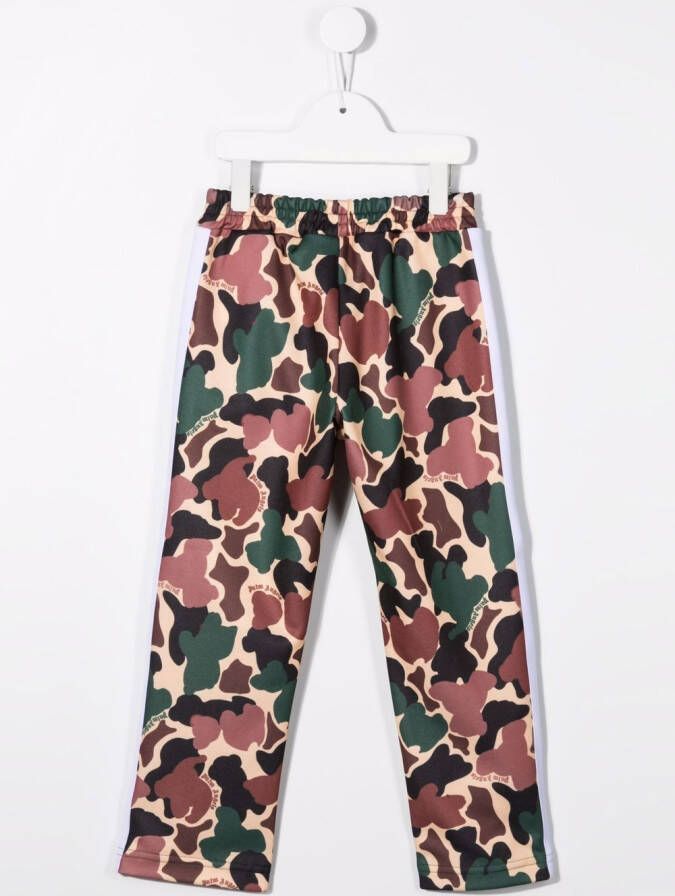 Palm Angels Kids Trainingsbroek met camouflageprint Beige