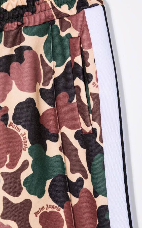Palm Angels Kids Trainingsbroek met camouflageprint Beige