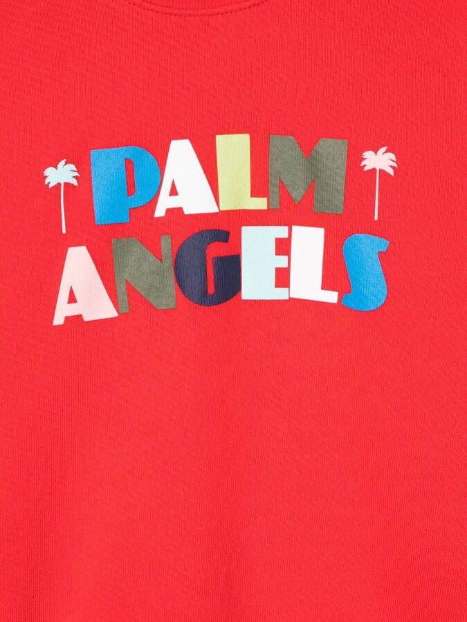 Palm Angels Kids Trui met logoprint Rood