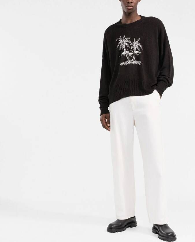 Palm Angels Linnen trui Zwart