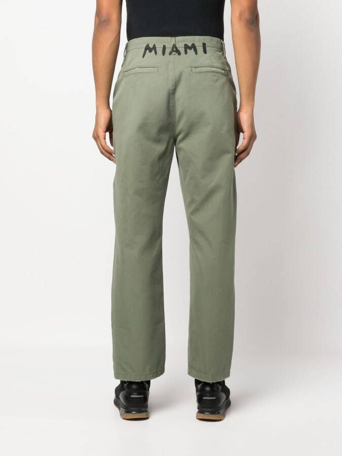 Palm Angels Chino met logoprint Groen