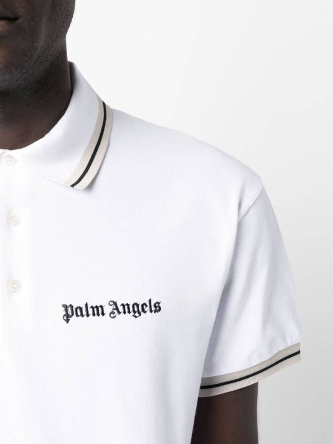 Palm Angels Poloshirt met logoprint Wit