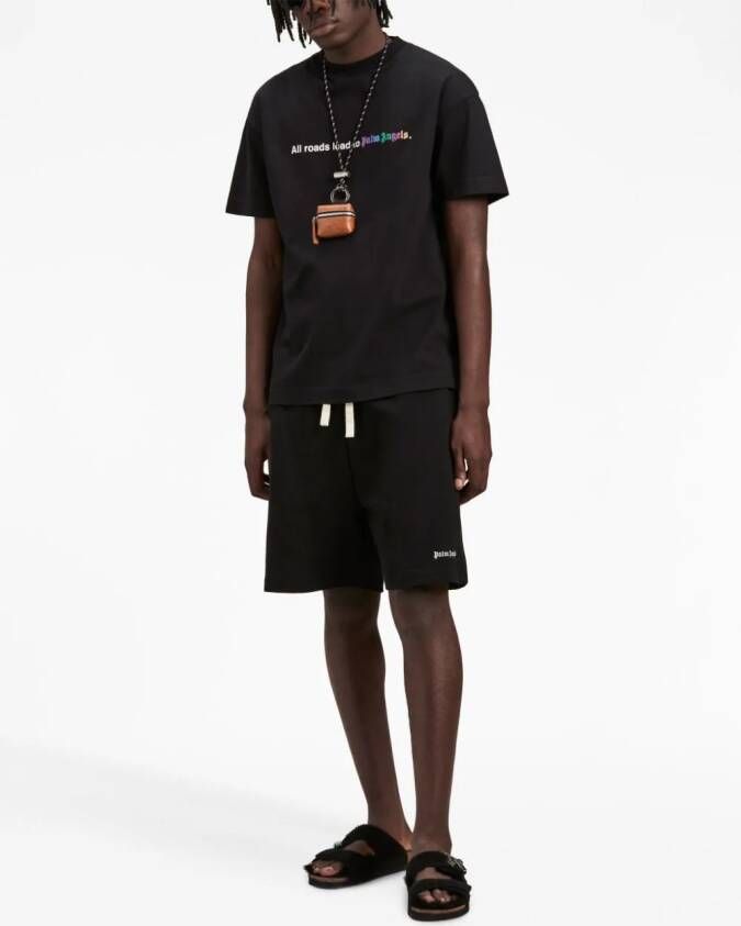 Palm Angels T-shirt met logoprint Zwart