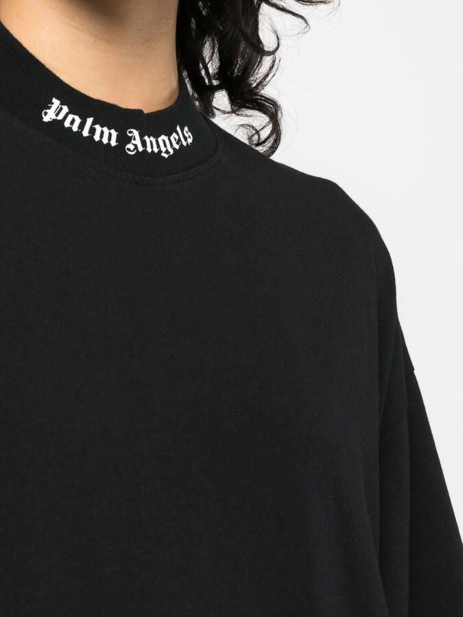 Palm Angels T-shirtjurk met logoprint Zwart