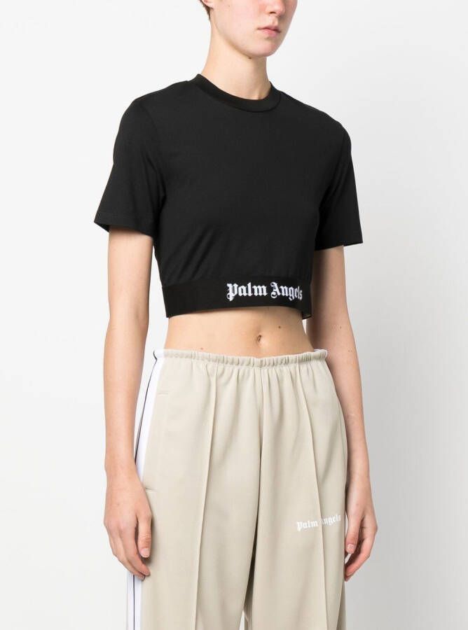 Palm Angels Cropped T-shirt Zwart