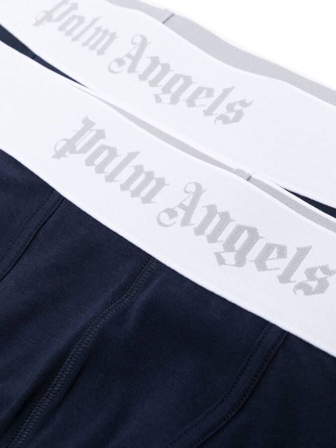 Palm Angels Boxershorts met logoband Blauw