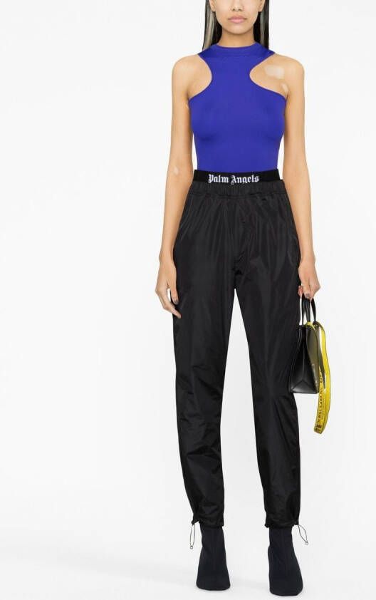 Palm Angels Broek met logo tailleband Zwart