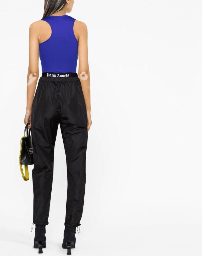 Palm Angels Broek met logo tailleband Zwart