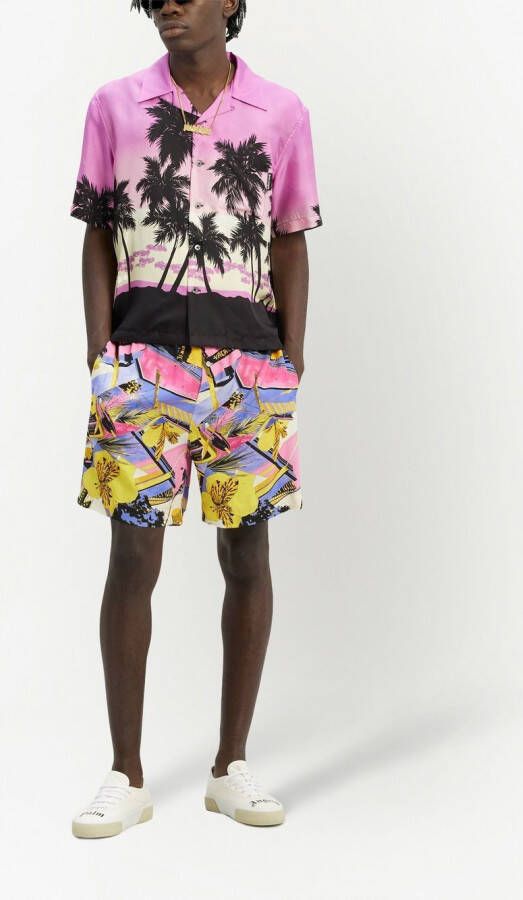 Palm Angels Shorts met bloemenprint Roze