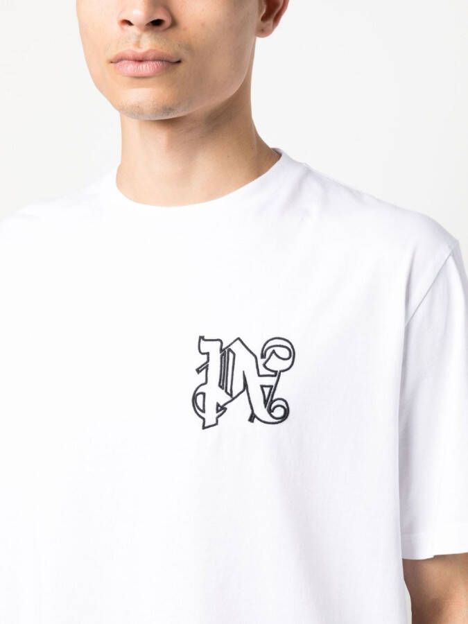 Palm Angels T-shirt met monogram Wit