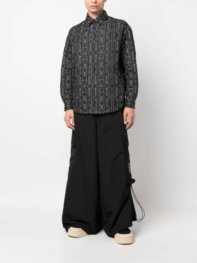 Palm Angels Shirtjack met monogram Grijs