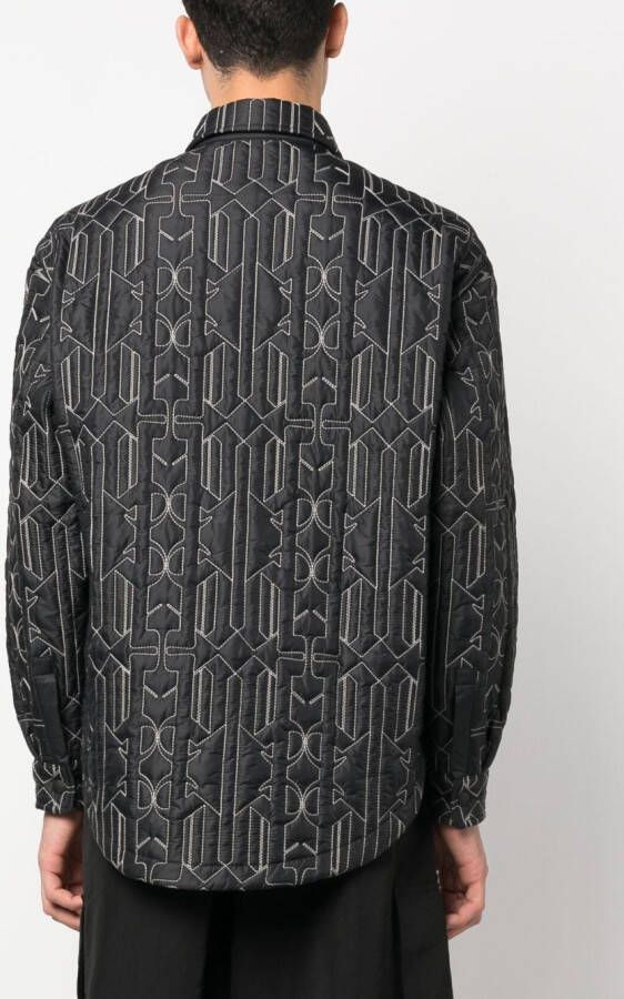 Palm Angels Shirtjack met monogram Grijs